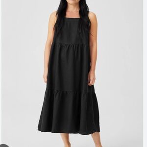 Eileen Fisher silk tiered midi dress